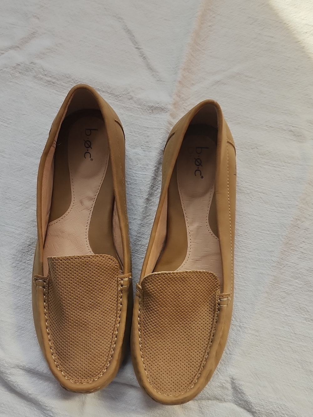 b.o.c. Women's Cognac Perforated Leather Loafers
